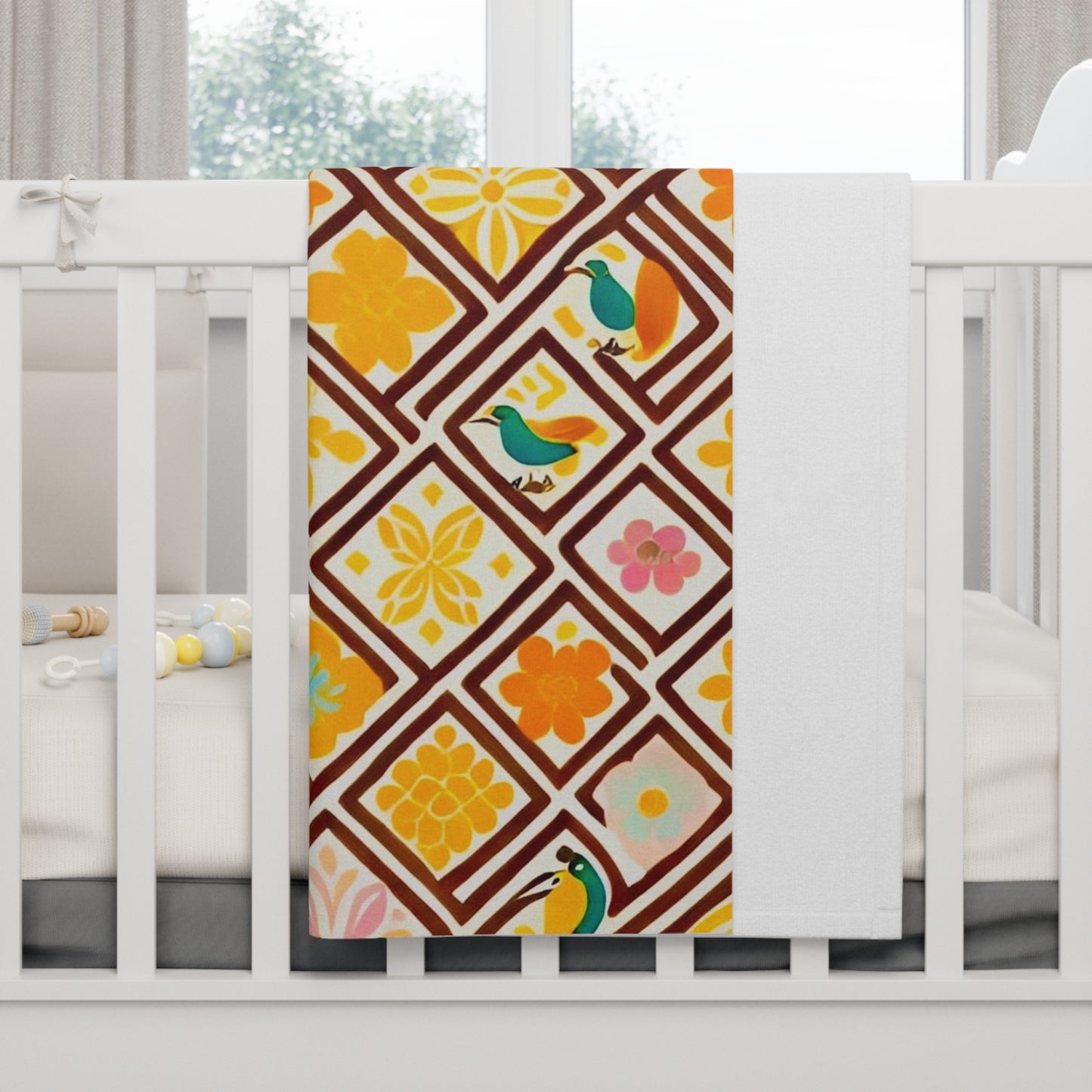 Saffron Songbird Baby Blanket
