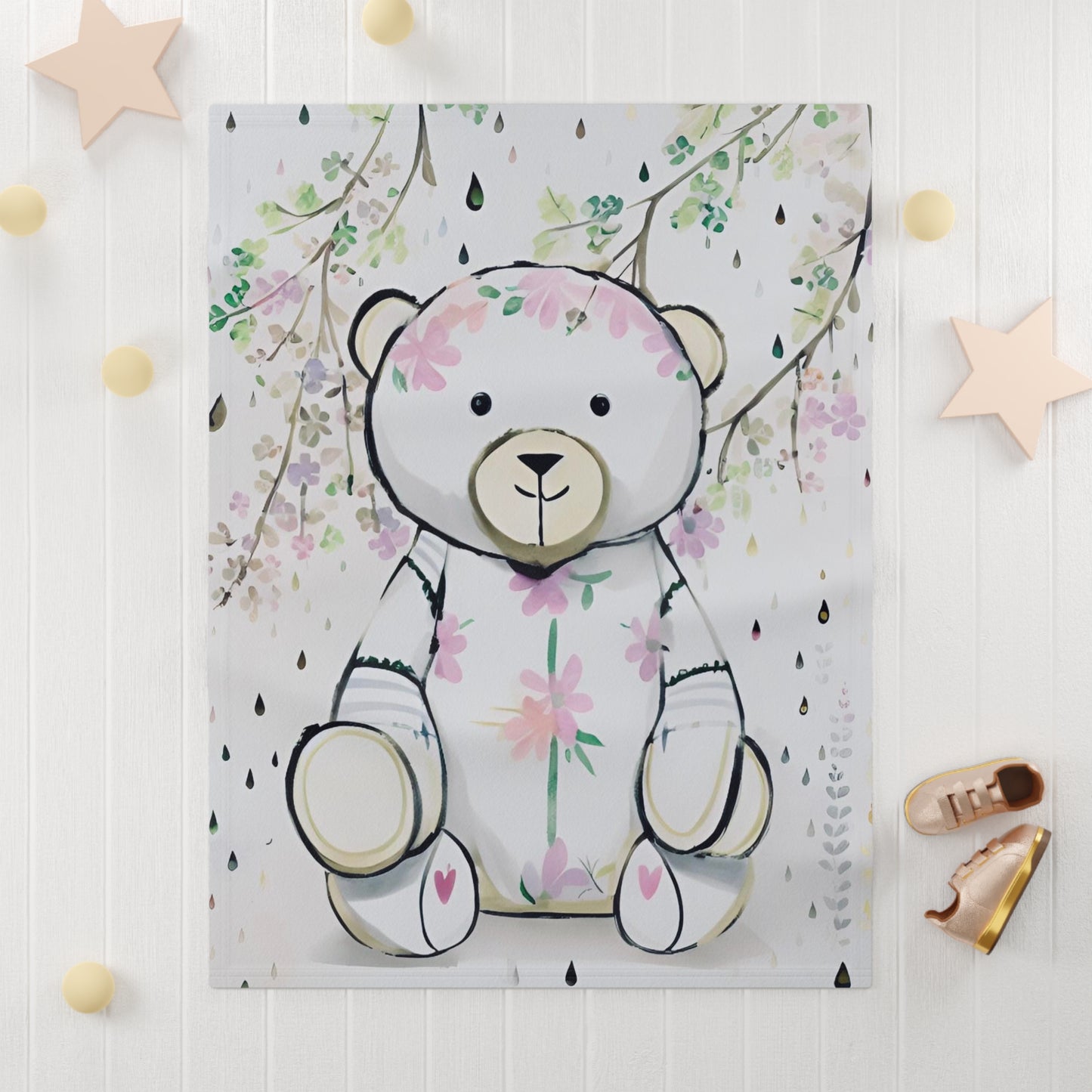 Heart Bear Baby Blanket