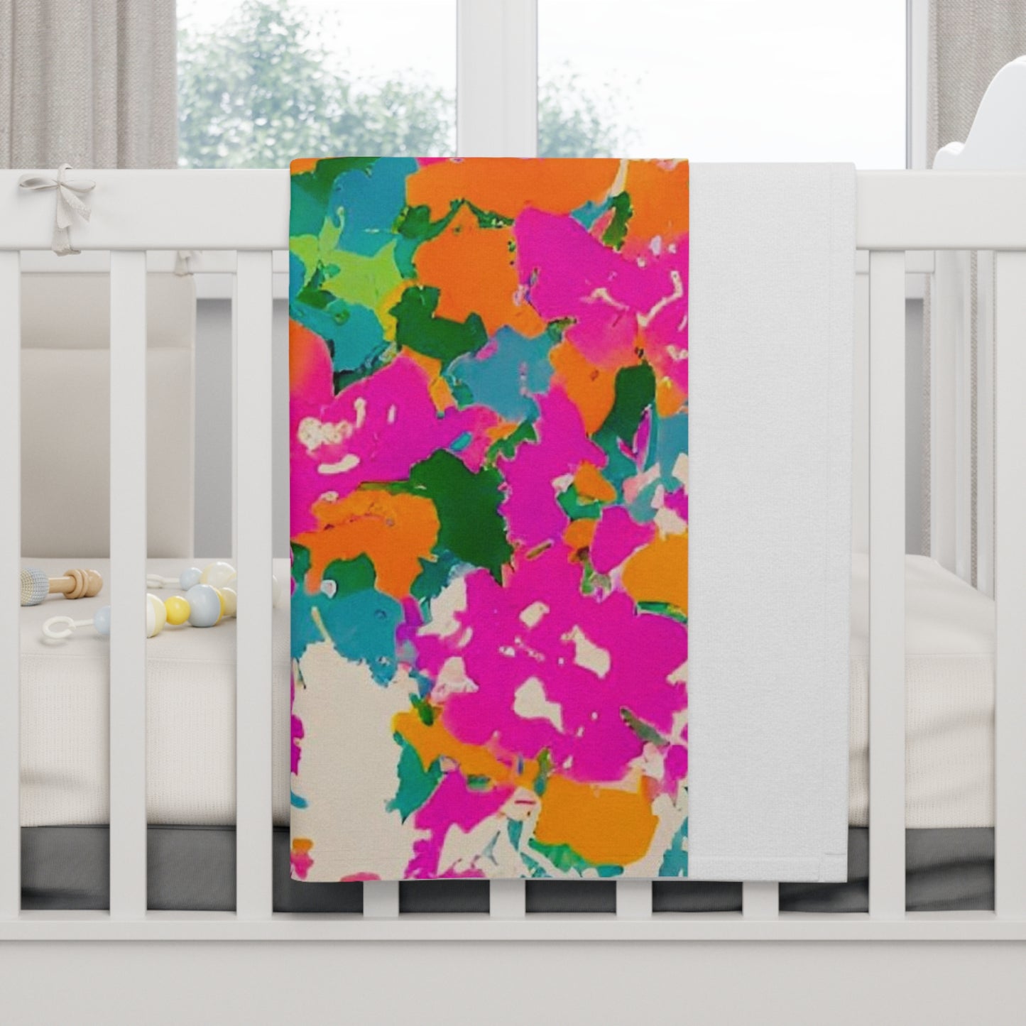 Splatter Garden Personalized Baby Blanket