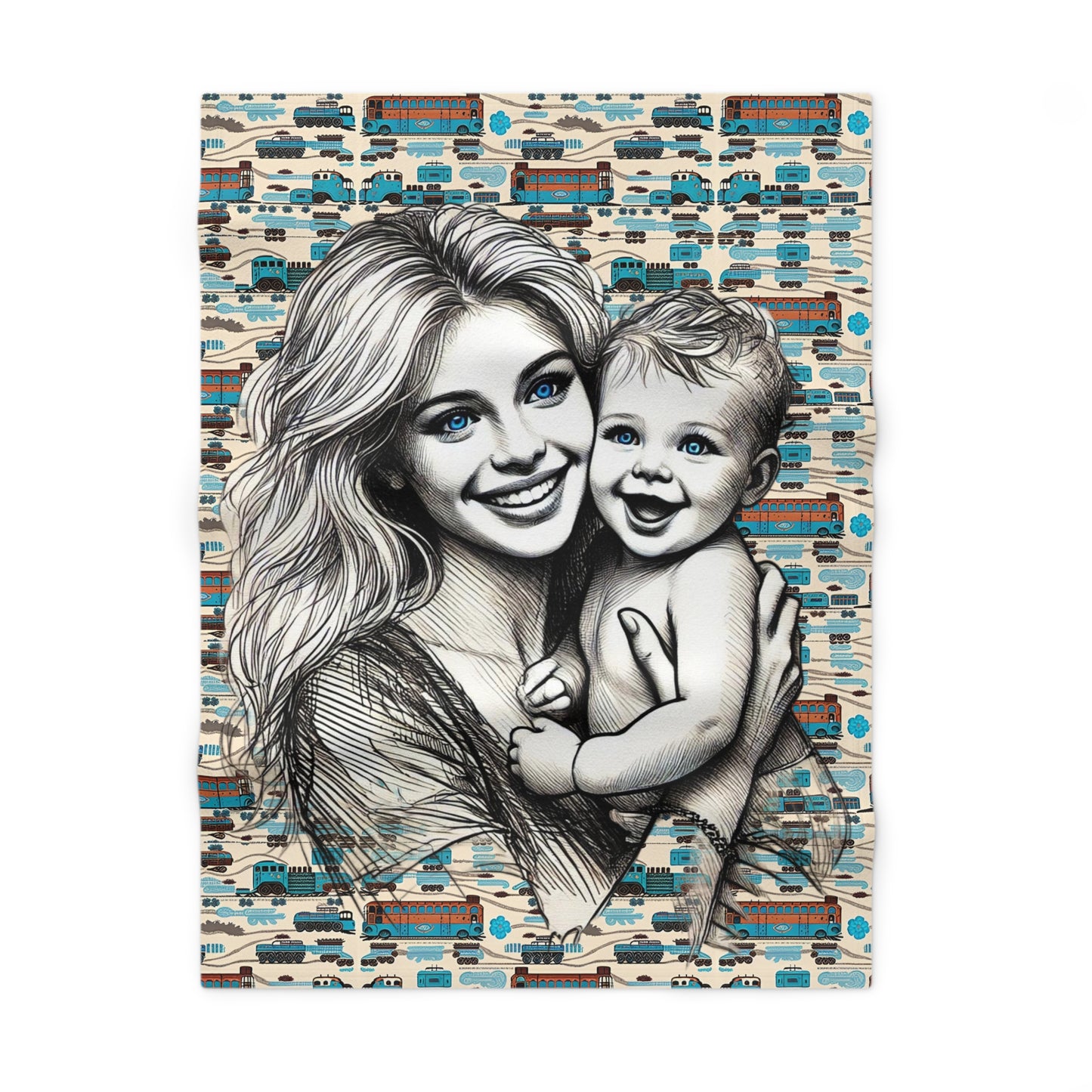 Blues& Trains Baby Blanket