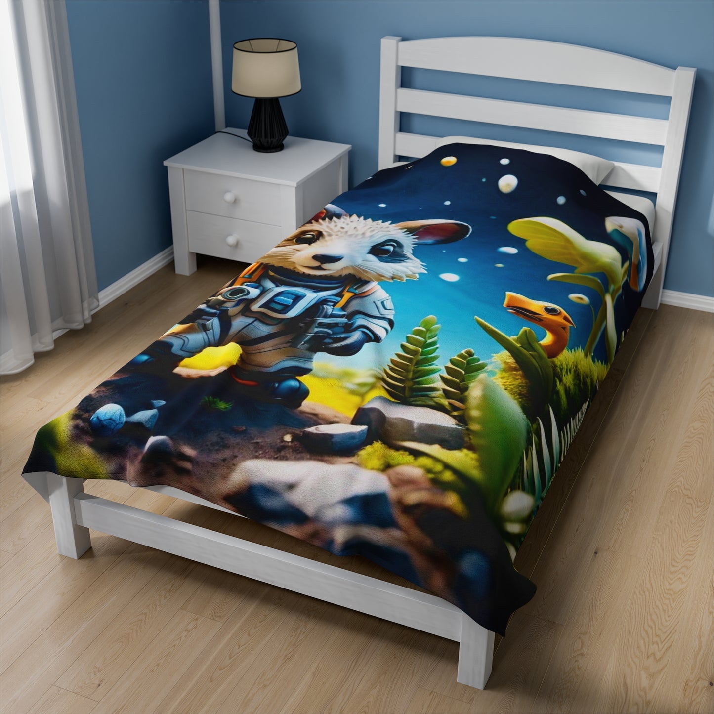 Space Cadet Velveteen Plush Blanket