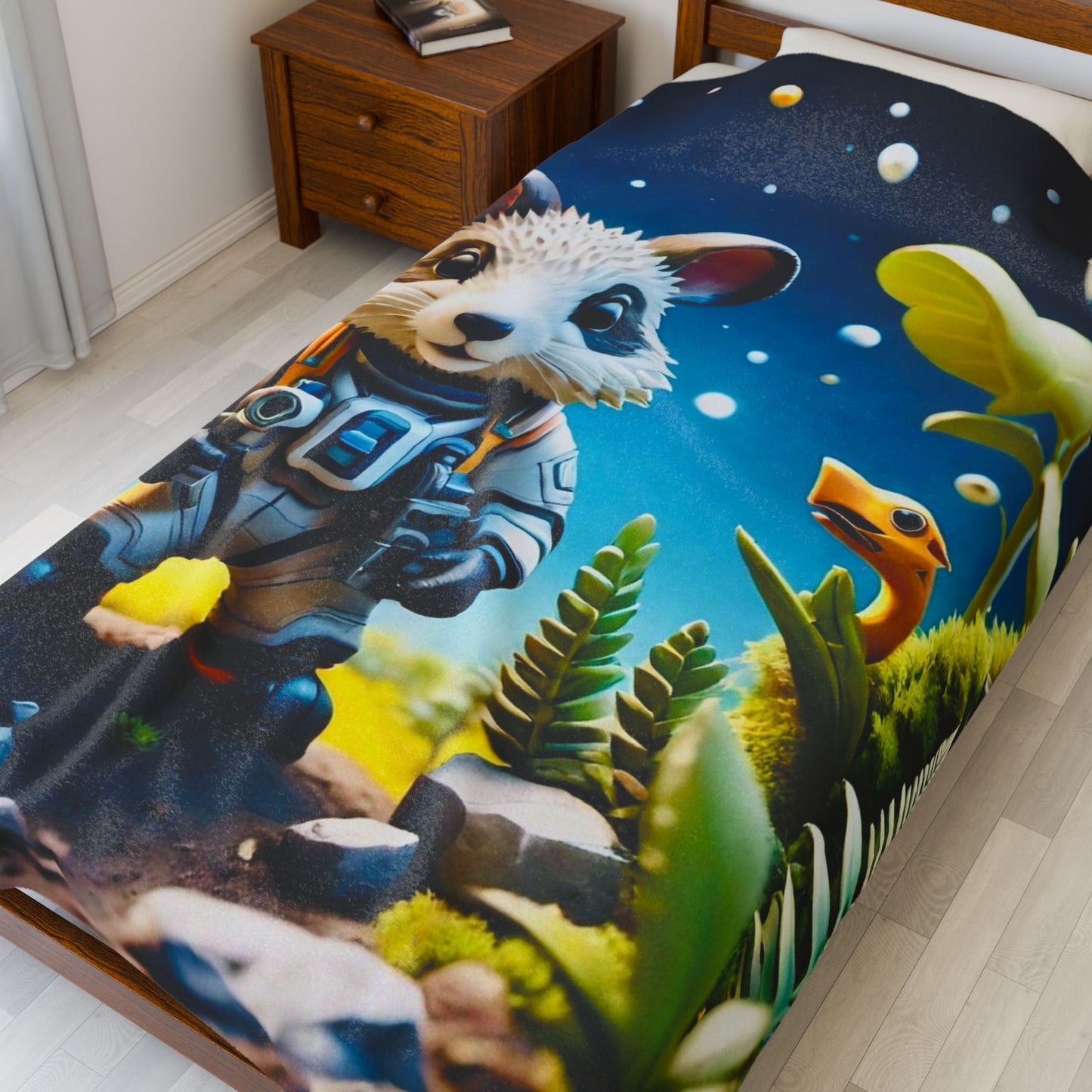 Space Cadet Velveteen Plush Blanket