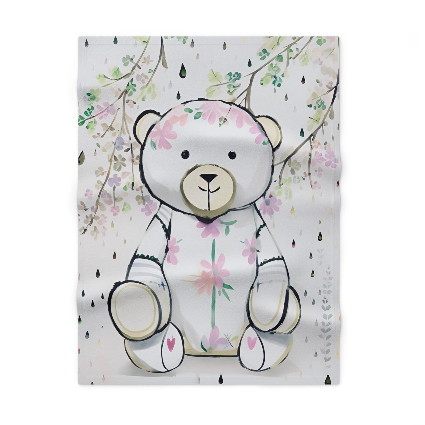 Heart Bear Baby Blanket