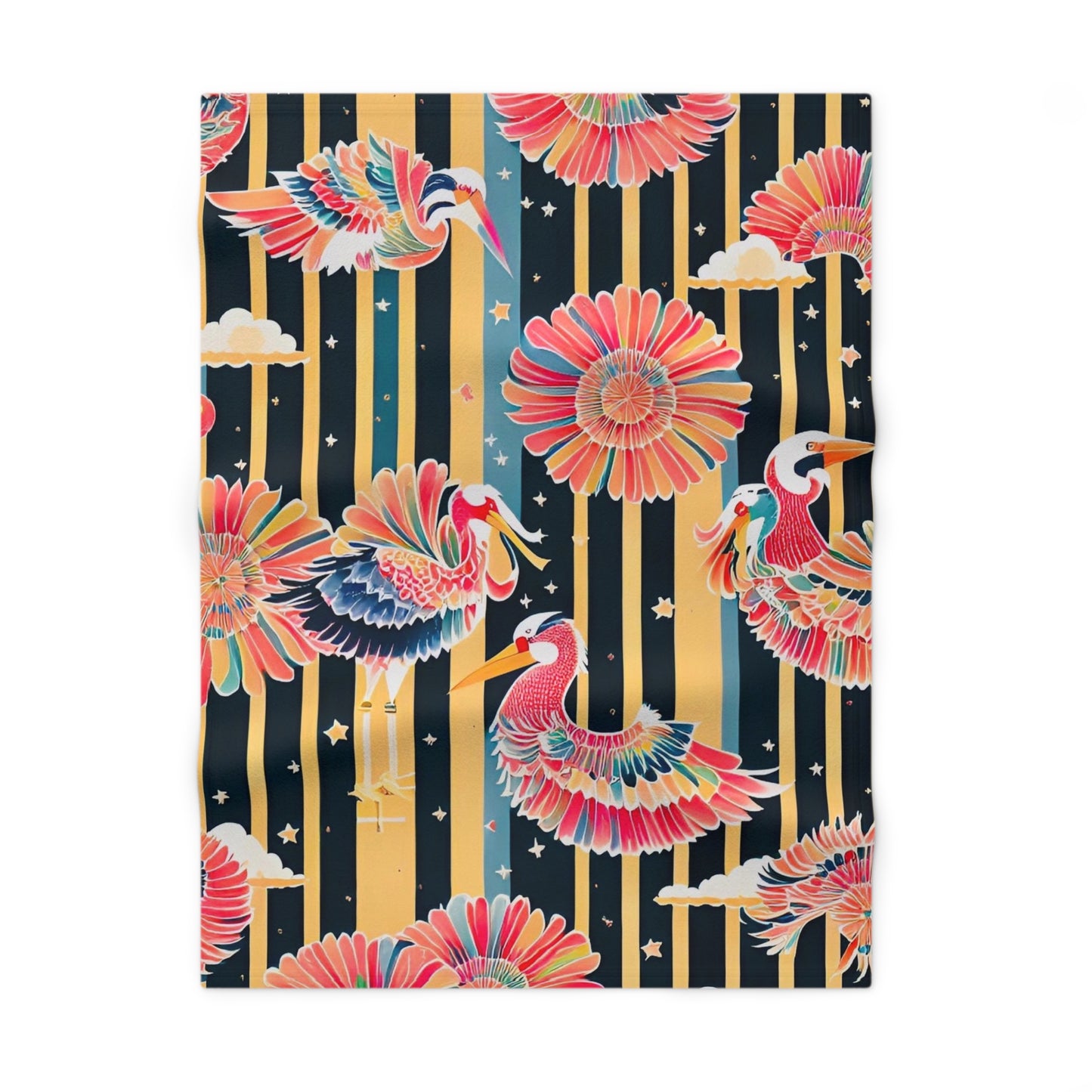 Starlight Pelican Personalized Fleece Baby Blanket