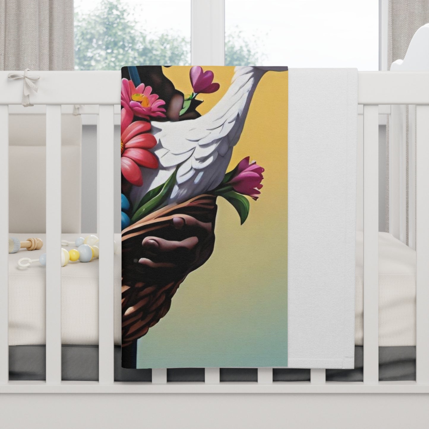 Personalized Cherub's Garden Baby Blanket