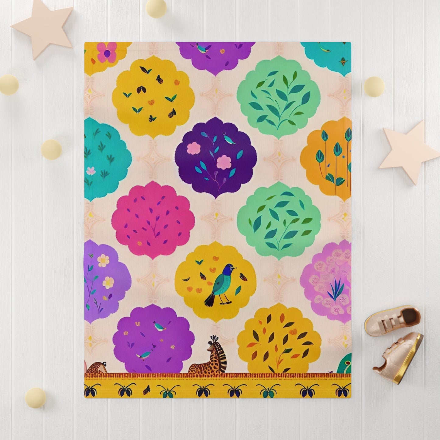 Floral Rounds Designed Blanket