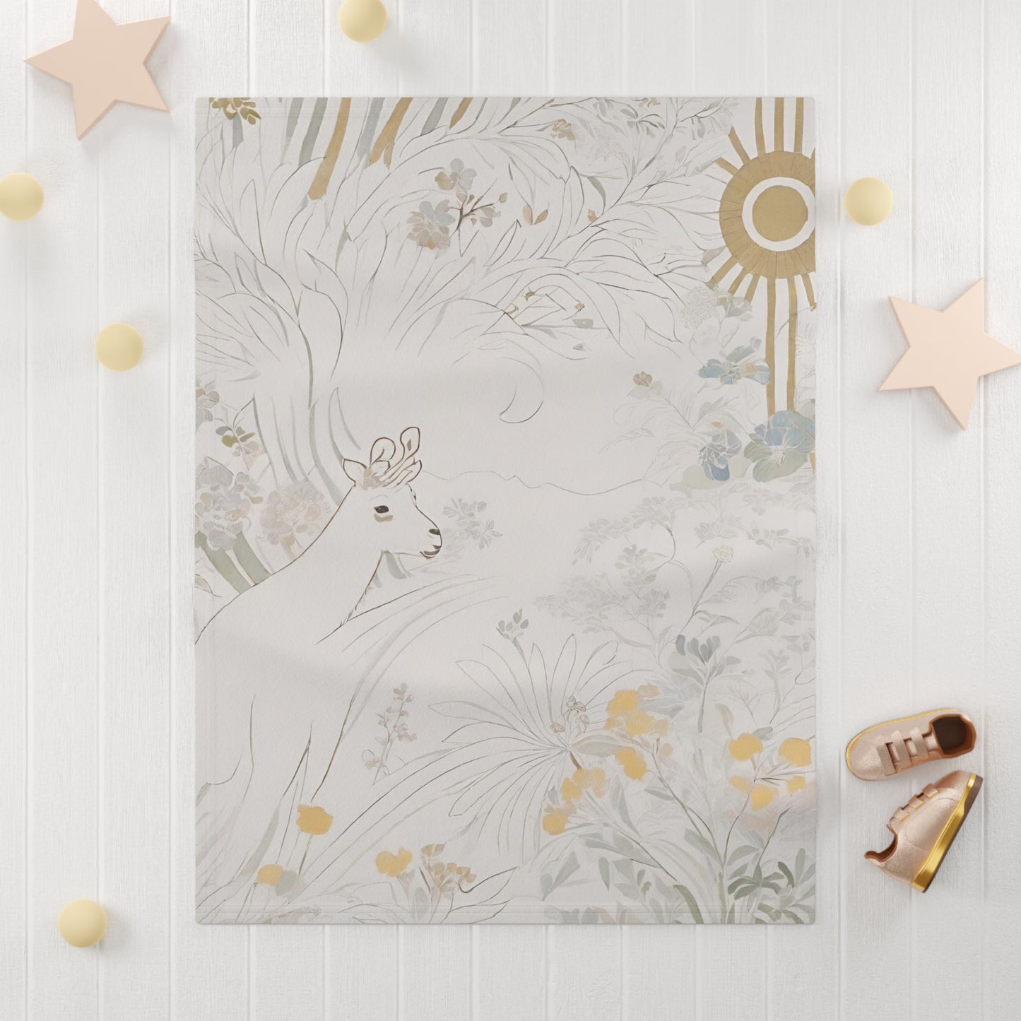 Deer Printed Baby Blanke