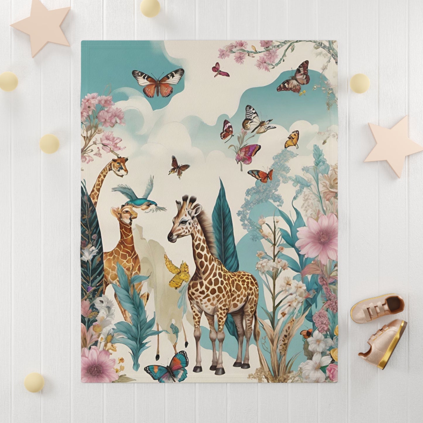 Giraffe Oasis Baby Blanket