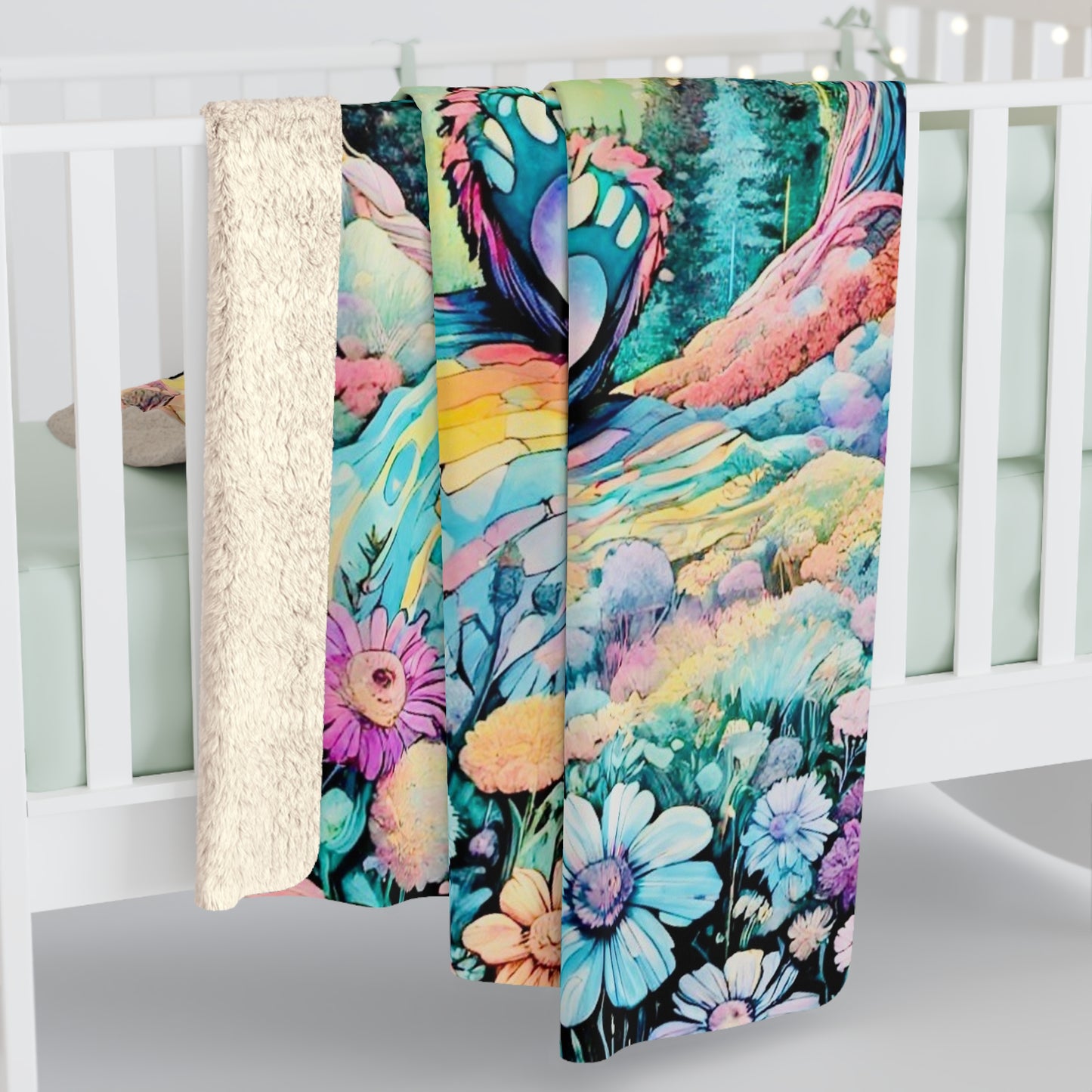 Bear Bow Sherpa Fleece Blanket