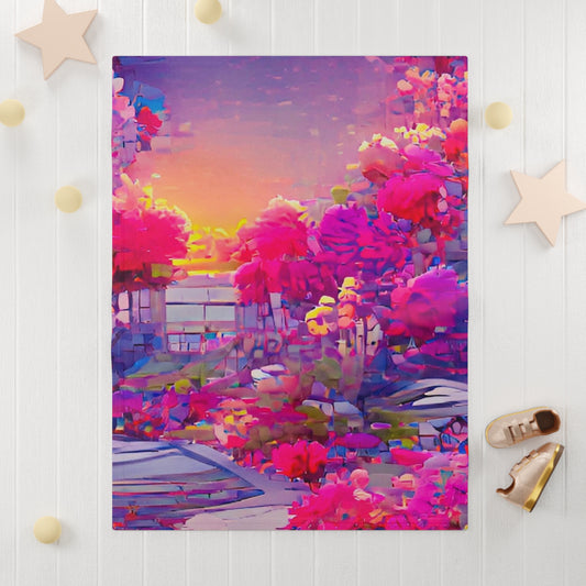 Personalized Sunset Gleam Baby Blanket