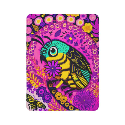 Bee Home Fleece Sherpa Blanket