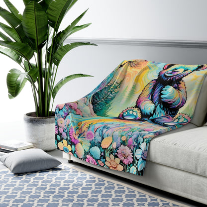Bear Bow Sherpa Fleece Blanket