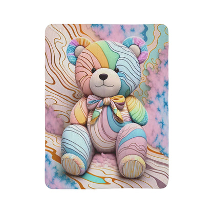 Bubblegum Bear Fleece Sherpa Blanket