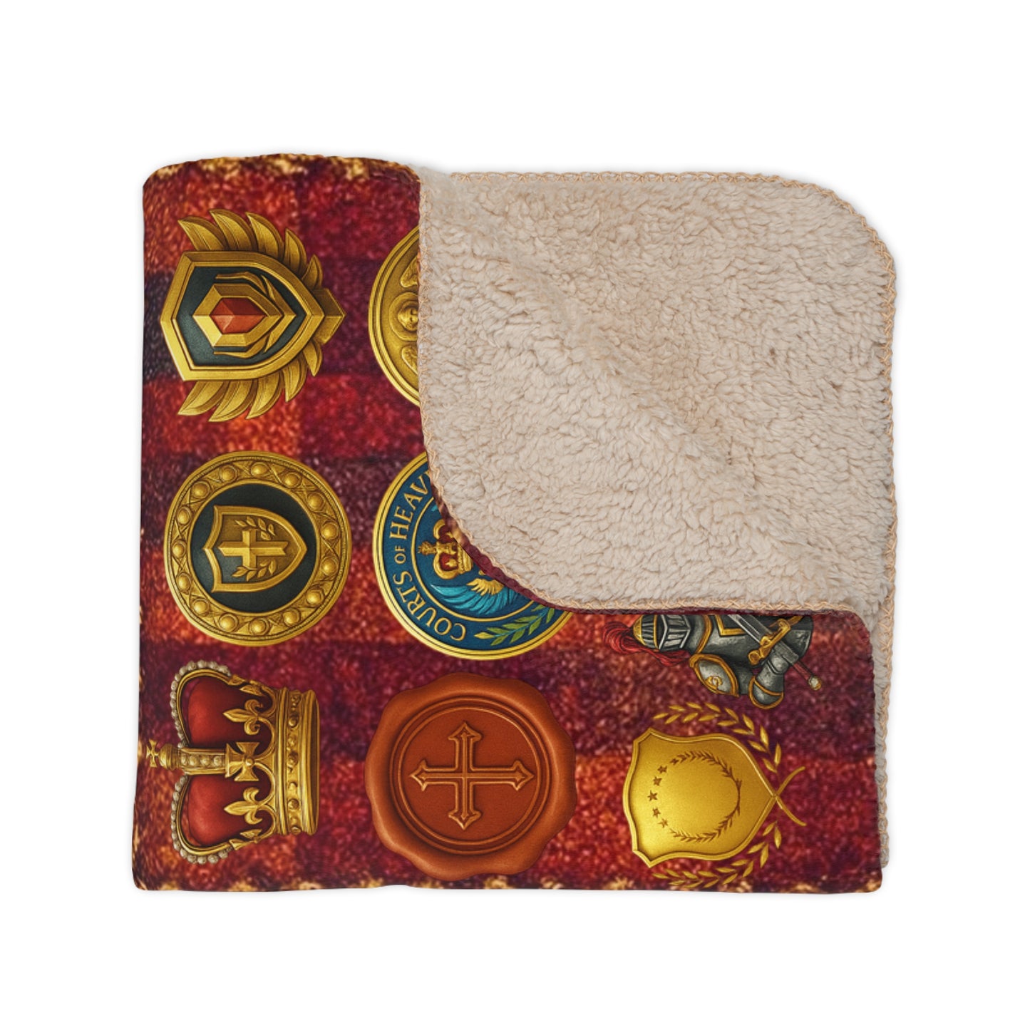 Goshen Bethel Cozy Tan Sherpa Blanket, Warm Fleece Throw, Spiritual Decor, Gifts for Faith Lovers, Meditation Blanket, Home Comfort
