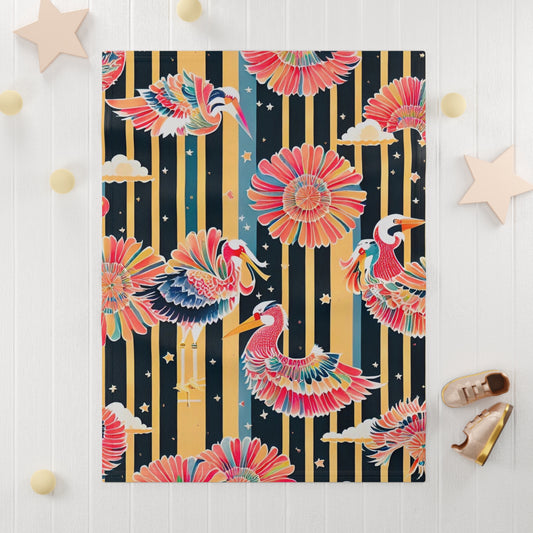Starlight Pelican Personalized Fleece Baby Blanket