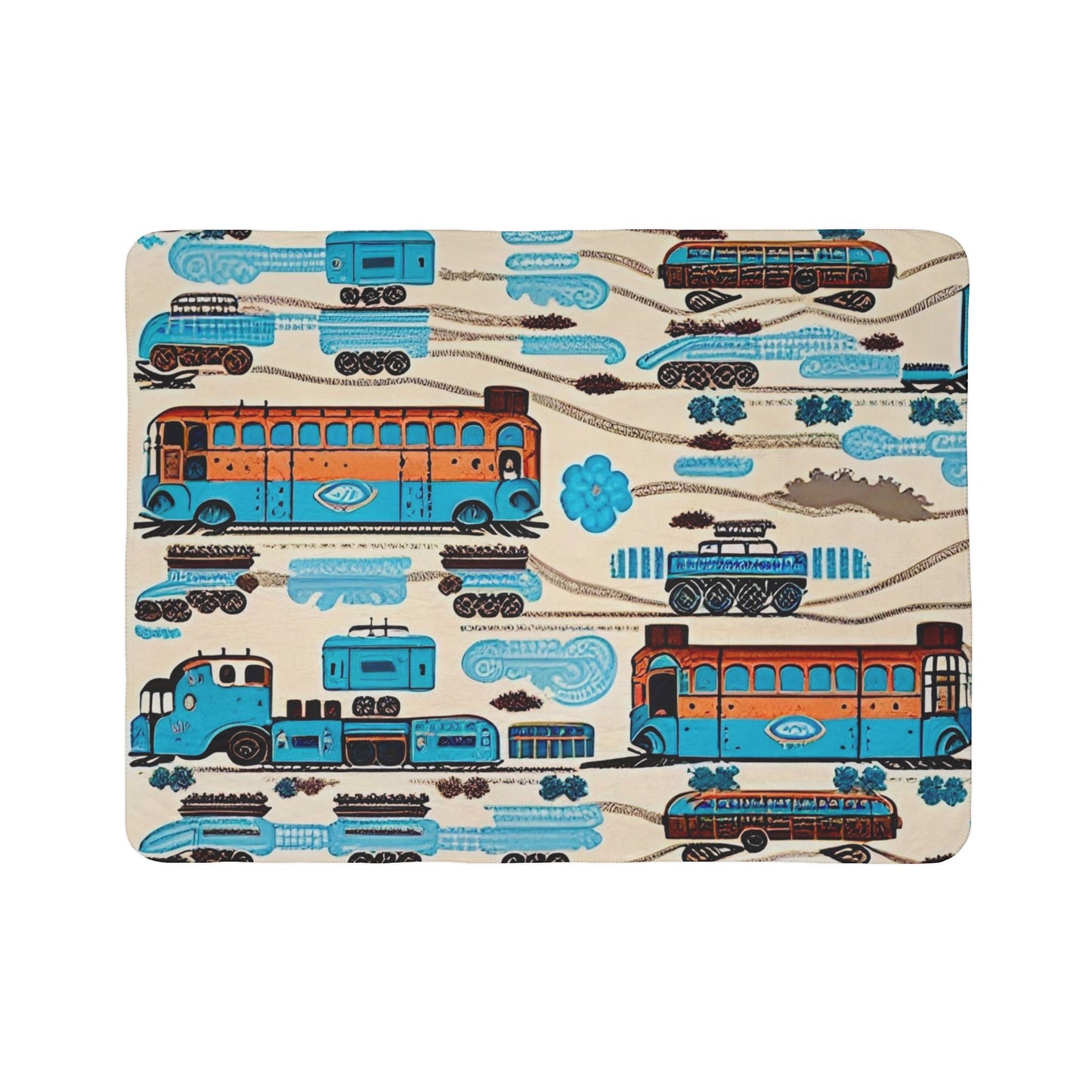 All Aboard Fleece Sherpa Blanket