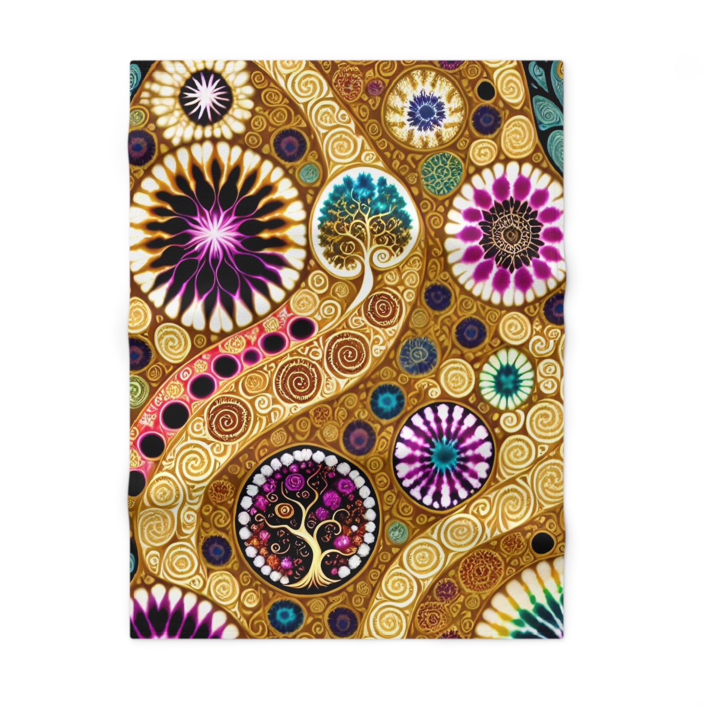 Personalized Trees of Color Fleece Baby Blanket