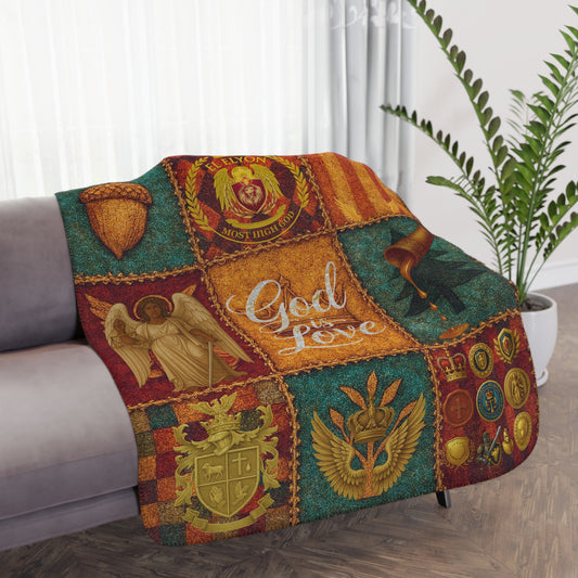 Goshen Bethel Cozy Tan Sherpa Blanket, Warm Fleece Throw, Spiritual Decor, Gifts for Faith Lovers, Meditation Blanket, Home Comfort