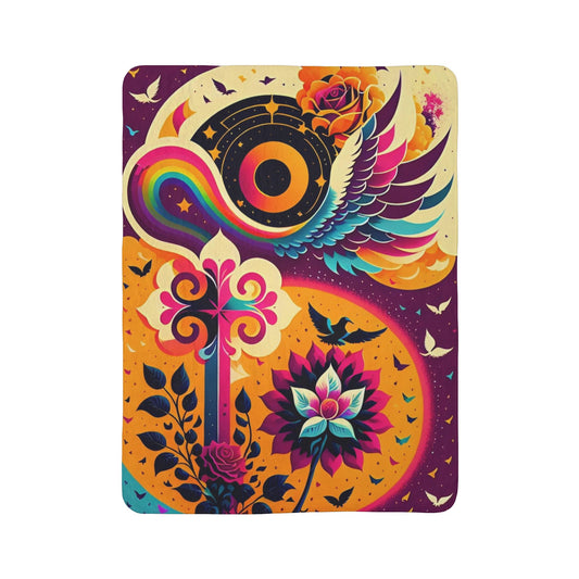 Faith With Wings Fleece Sherpa Blanket