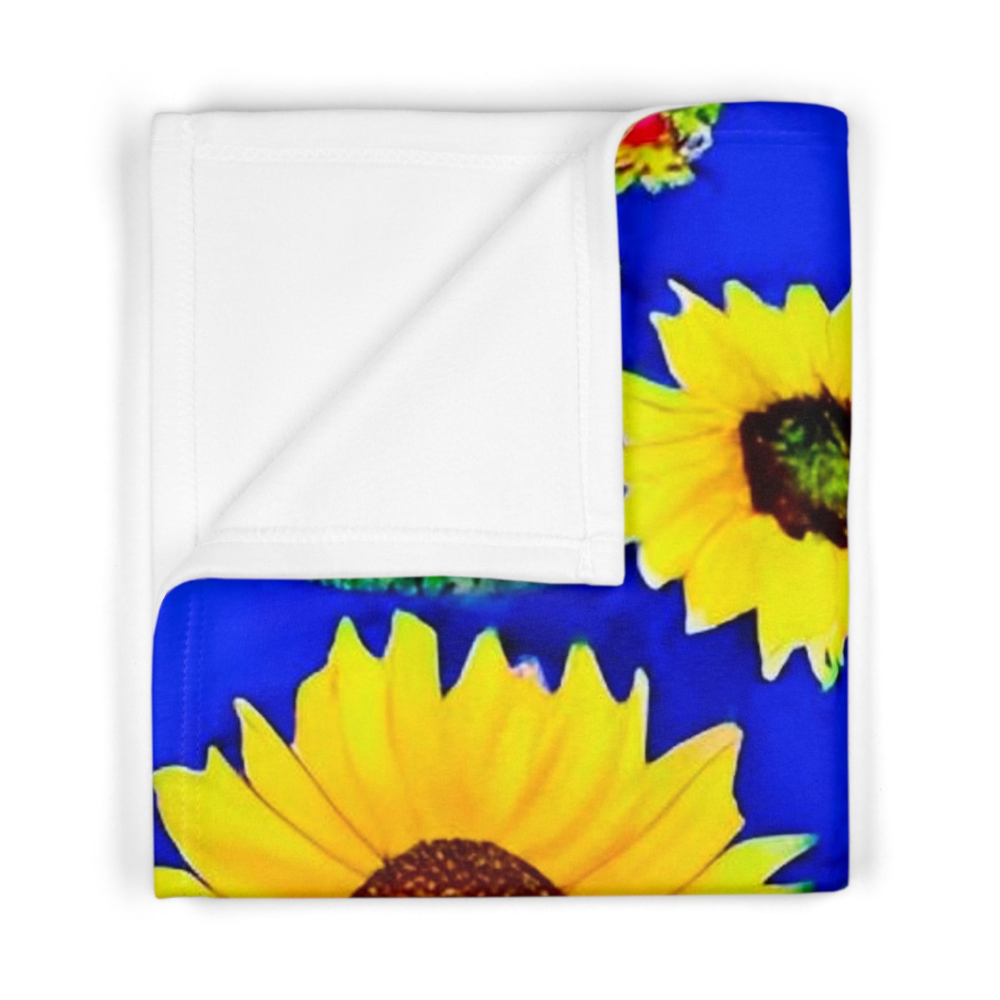 Soft Personalized Sunflower Baby Blanket