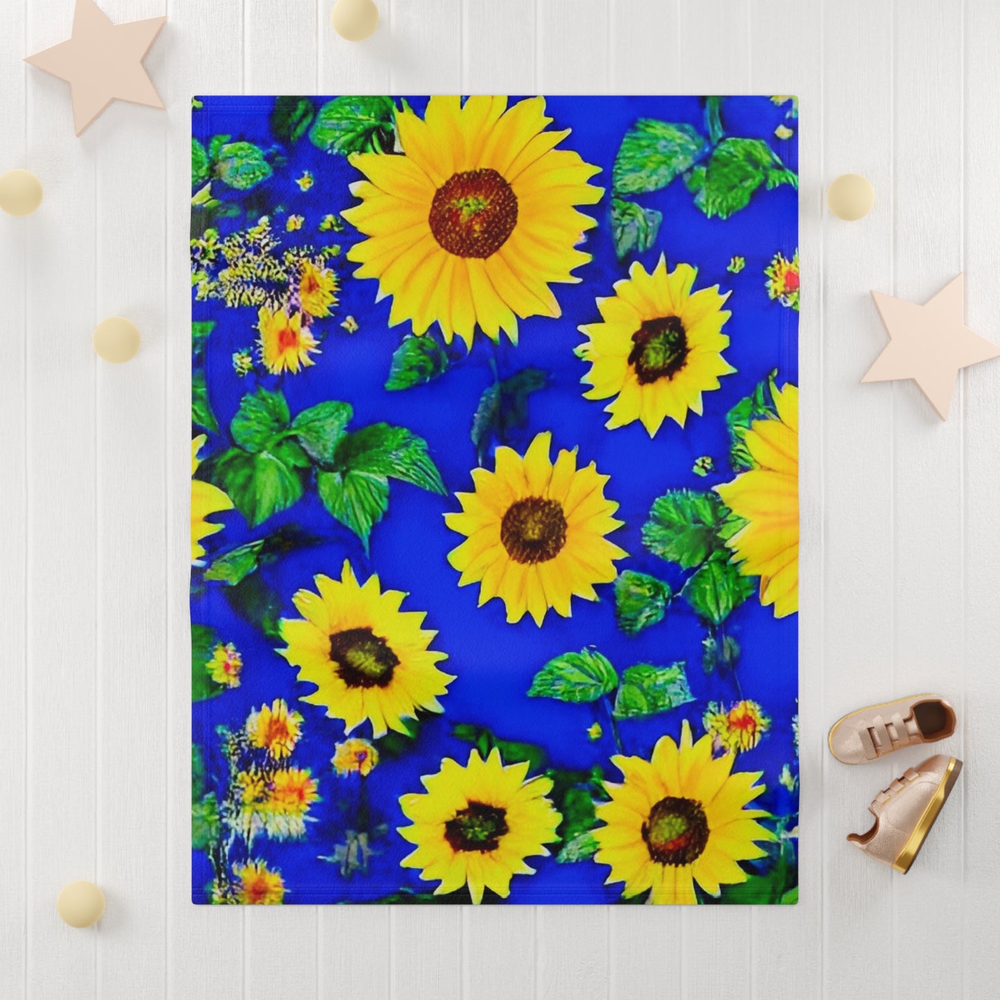 Soft Personalized Sunflower Baby Blanket