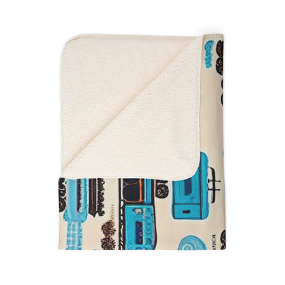 All Aboard Fleece Sherpa Blanket