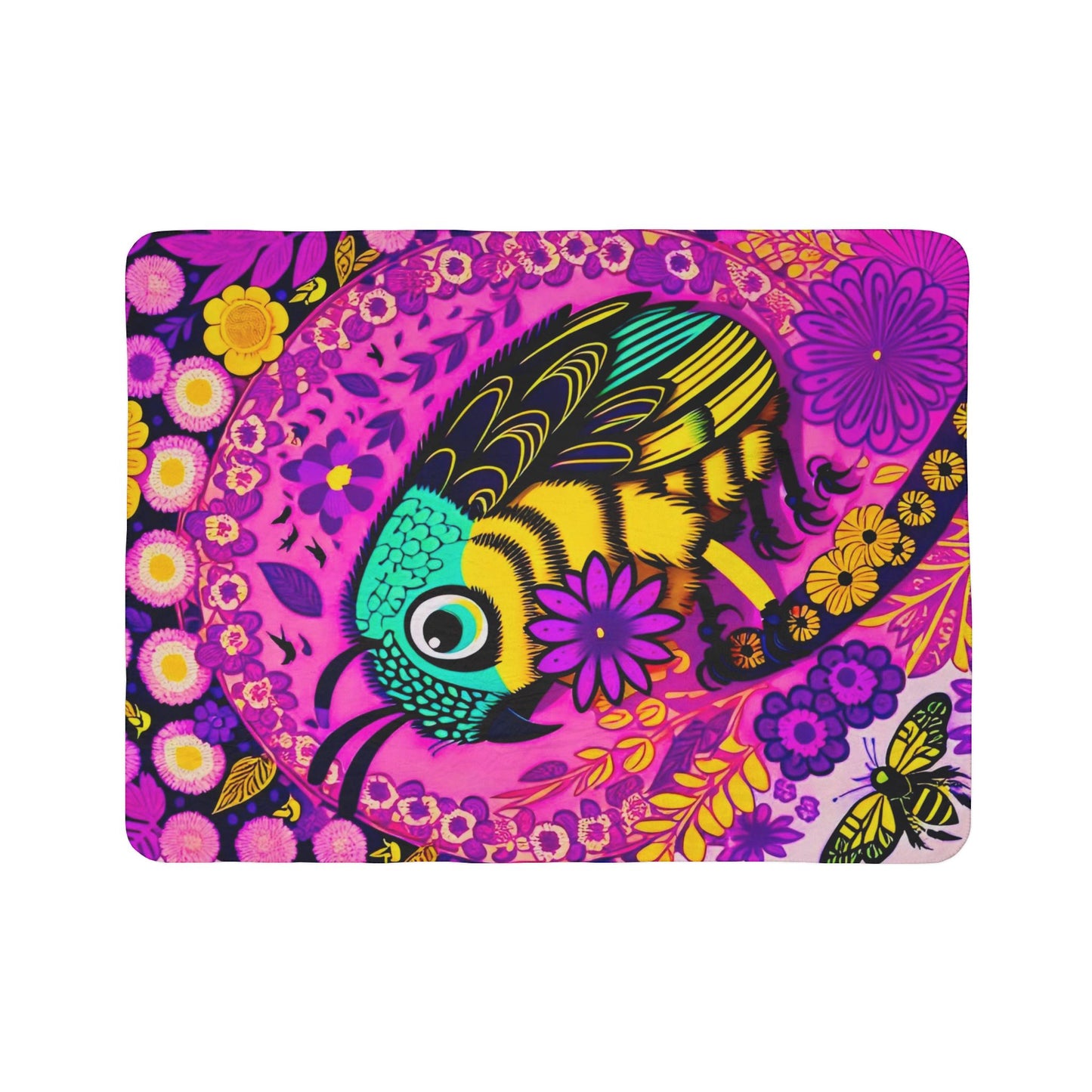 Bee Home Fleece Sherpa Blanket