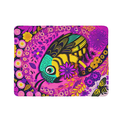 Bee Home Fleece Sherpa Blanket