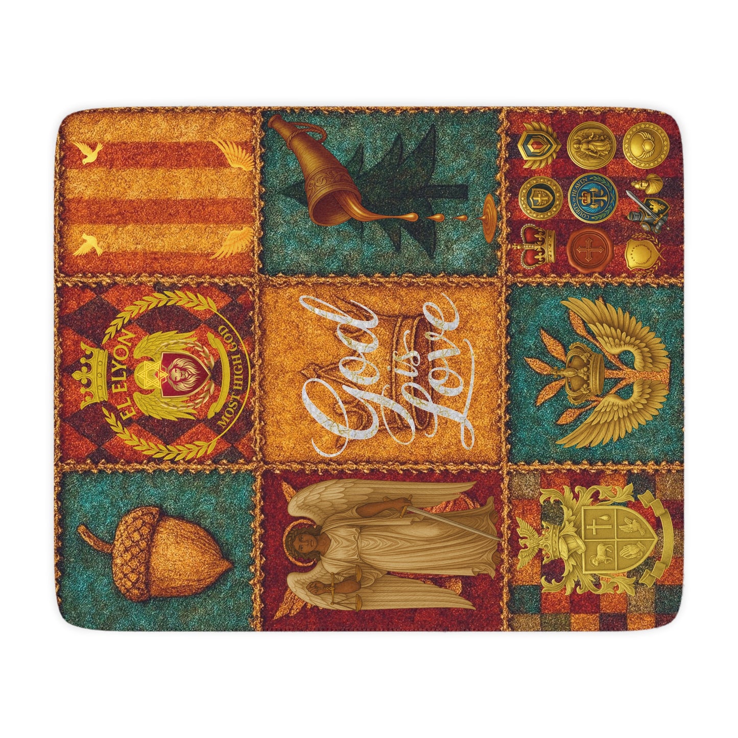 Goshen Bethel Cozy Tan Sherpa Blanket, Warm Fleece Throw, Spiritual Decor, Gifts for Faith Lovers, Meditation Blanket, Home Comfort