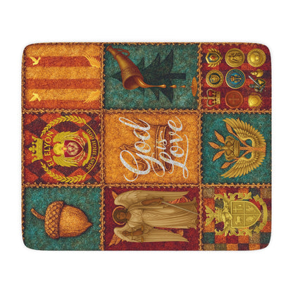 Goshen Bethel Cozy Tan Sherpa Blanket, Warm Fleece Throw, Spiritual Decor, Gifts for Faith Lovers, Meditation Blanket, Home Comfort