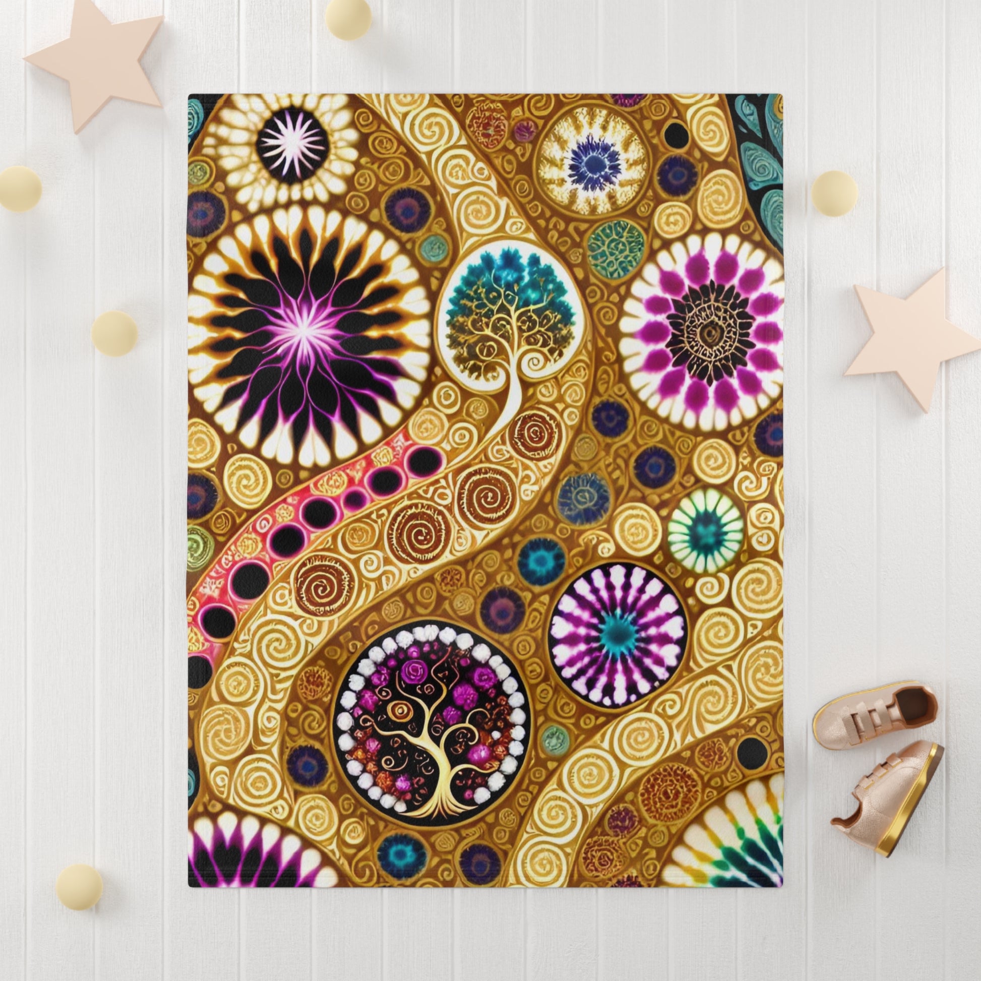 Personalized Trees of Color Fleece Baby Blanket