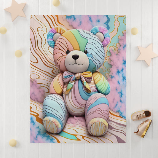 Bubblegum Bear Baby Blanket