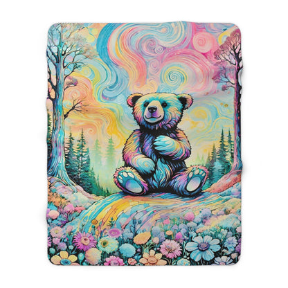 Bear Bow Sherpa Fleece Blanket